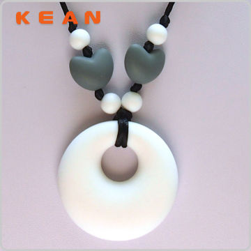 Silicone Teething Pendant/Cute Boy And Girl Pendant Necklaces