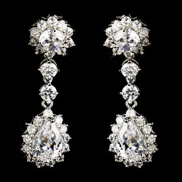 Silver Clear CZ Earring Kate Middleton Inspired Earring Wedding Jewelry Earring