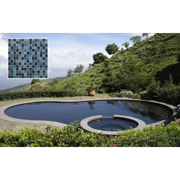 Dark Blue Hot Melt Glass Mosaic Pool Brick