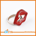 Moda sesso donne Crystal smalto rosso Lip Ring