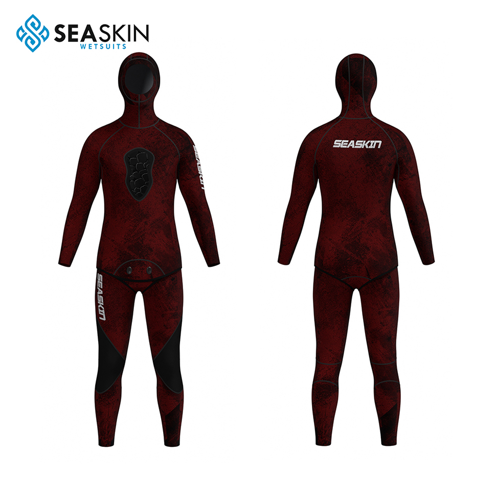 Seaskin özel iki parçalı dalış kıyafeti 3.5mm tam vücut yetişkin wetsuits fermuar mızrak balığı wetsuit