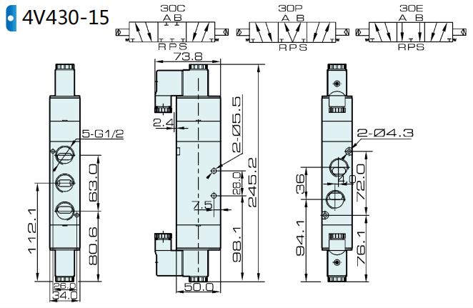 4v430c-15 dimension