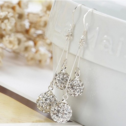 Drop Earrings With Shiny Stones