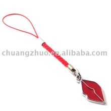 Fashion Metal Lip Mobile Phone Charm