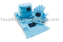 Fleece Scarf hat and gloves set