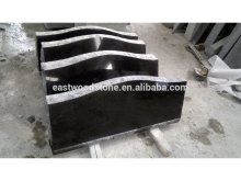 American style black granite headstone