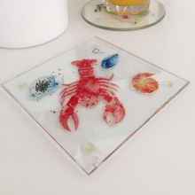 Custom Printed Wine Glasses and Cork Coaster Sets