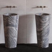 Natural granite stone pedestal sinks