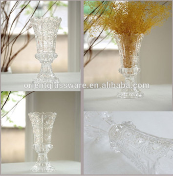 Modern fashion carved crystal vase clear crystal vase