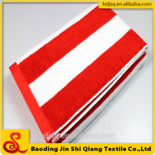 Wholesale China export Canada 100% cotton luxury terry towel striped pool towel bath towel