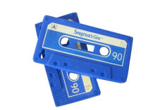 Blue Silicon Gel Cassette Tape Case For Mobile Phone Protective Covers