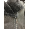 جاكيت موتو Shearling جلد صناعي أسود