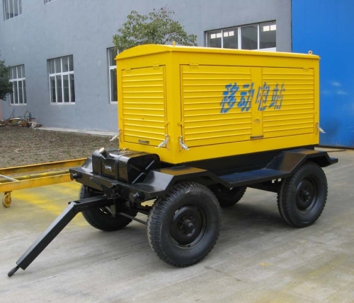 Máy phát điện Diesel trailer thiết Perkins Cummins Doosan động cơ