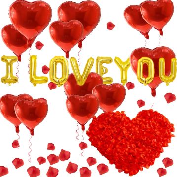 I Love You Rose Banner Rose Balloon