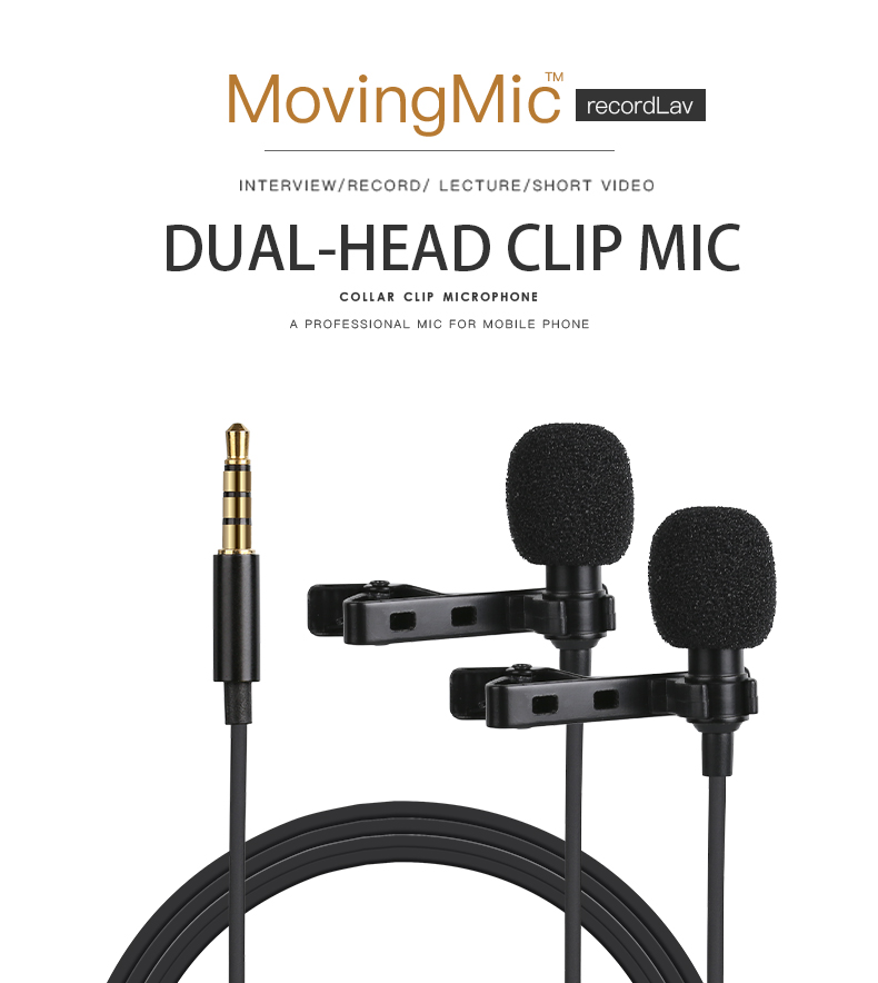 Top Quality MovingMic Two-Way Dual Head Mic For Interview