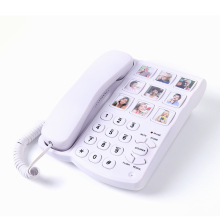 Big Button Corded Landline Telephone: Ergonomic Design, Non-Slip Grip, One-Button Dialing, and Loudspeaker for Seniors - Model 202