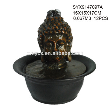 Polyresin buddha indoor waterfall buddha head waterfall