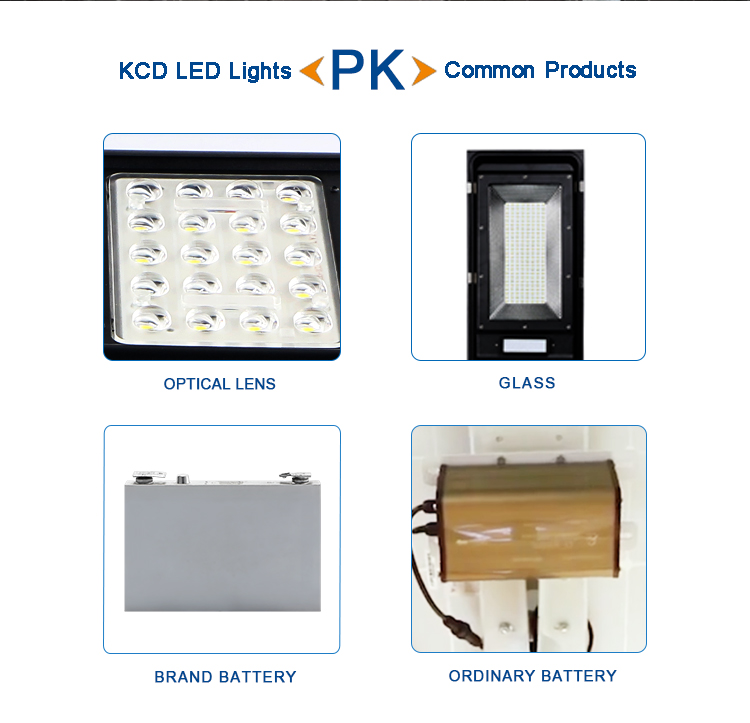 KCD outdoor high lumen waterproof ip65 150w all in one solar street light