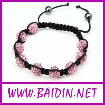 crystal pink shamballa bracelet wholesale