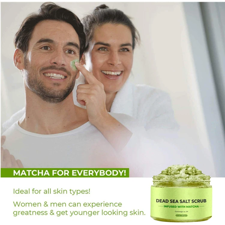 Anti-Cellulite Exfoliating Organic Caffeine Matcha Green Tea Dead Sea Salt Body Scrub