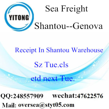 การรวม LCL ของ Shantou Port ไปยัง Genova