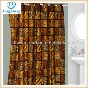 hook less leopard printed Fabric Shower Curtain