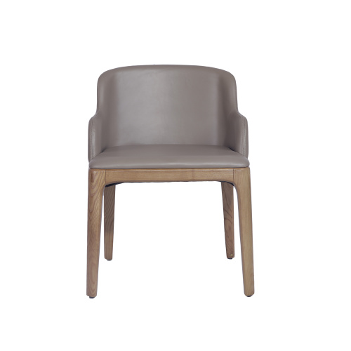 Modern Grace Wood Leather Dining Chair