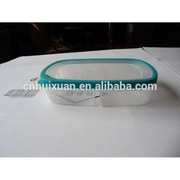 transparent plastic lunch box with 2 compartment