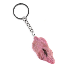 Rhodochrosite Handmade Craved Leaf Pendant keychain Accessories