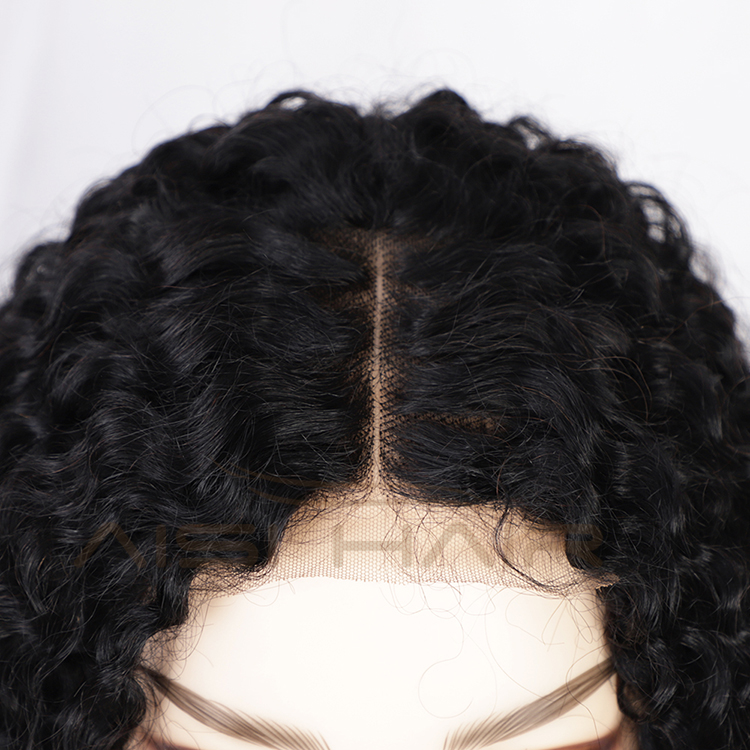 Aisi Hair New Design 16 Inch Medium Long Black Wig Afro Kinky Curly Swiss Lace Wig Synthetic Lace Front Wigs For Black Women