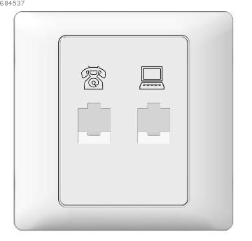 Tel and computer socket