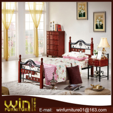 single wrought iron frame bed with 4 posts