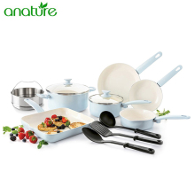 Ceramic Nonstick Kitchen Cookware Set with Cooking Utensils