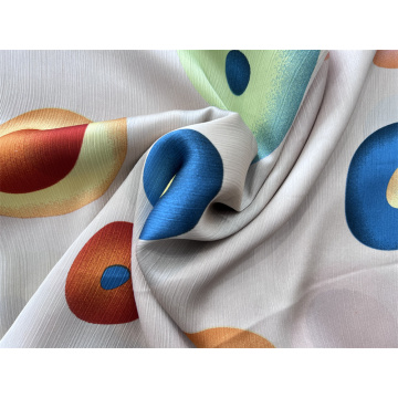 Woven Polyester Crinkle Chiffon Print Fabric