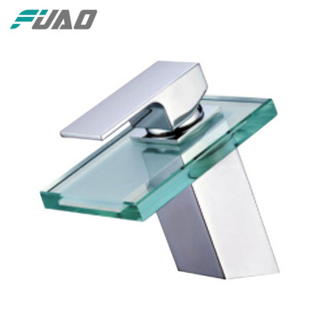 FUAO glass waterfall basin tap water filter bathroom faucet