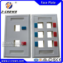 made in china US rj45/rj11 face plate with 1/2/3/4/6 port for network cabling