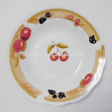 cut edge ceramic dinner plates/ modern dinner plates, wholesale white porcelain dinner plates