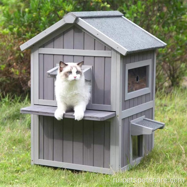 Большой кошачий дом деревянные клетки водонепроницаемые крышки крыши