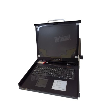 Geteknet DVI KVM Switch with External Button and Remote Control, 2x1