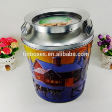 EU SGS FDA approved embossing metal round dog food tin container OEM
