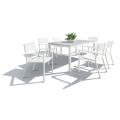 Chaises et table en aluminium de jardin PE Rattin