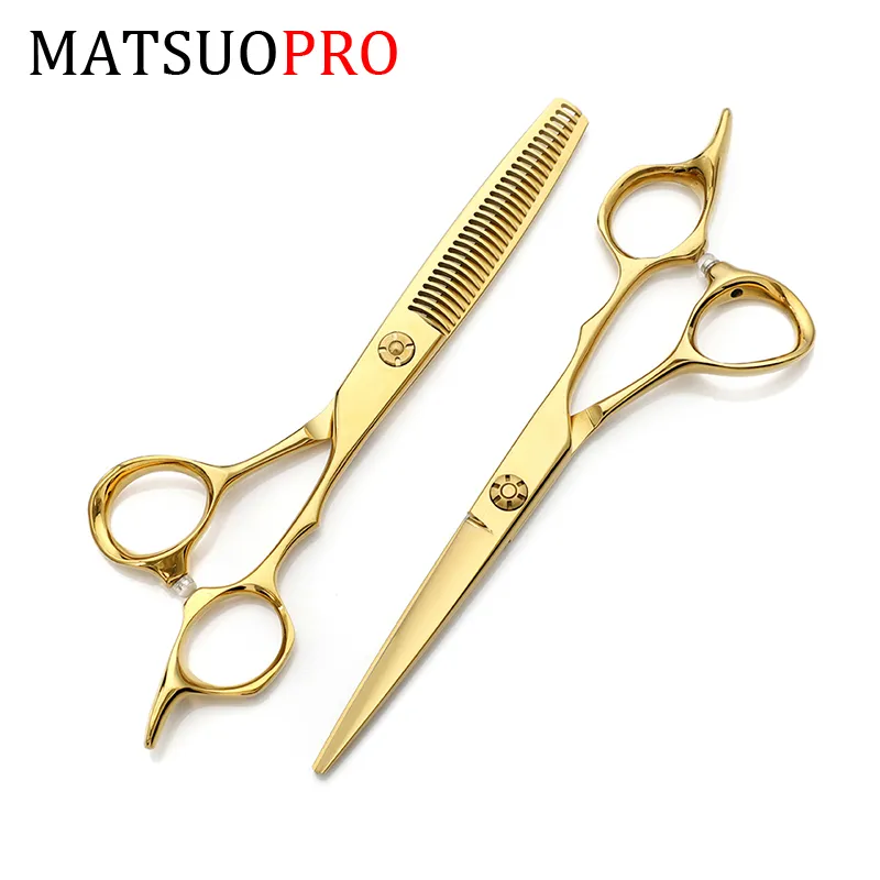 Gold Hair Shear Scissors Kit Master Craftsmen Handcrafted Professional Hair Dressing Scissor