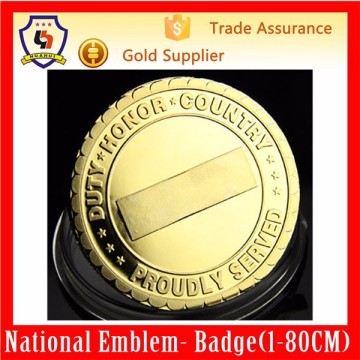 round gold military excellence award coins honor coins wholesale(HH-souvenir coin-0064)