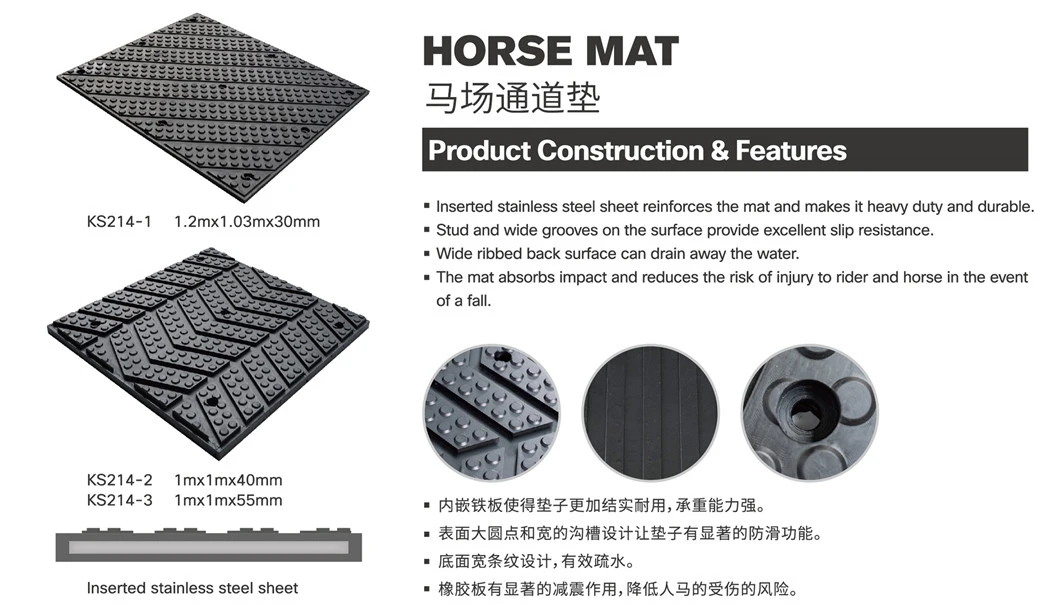 Top Quality Stainless Steel Insertion Rubber Horse Mat