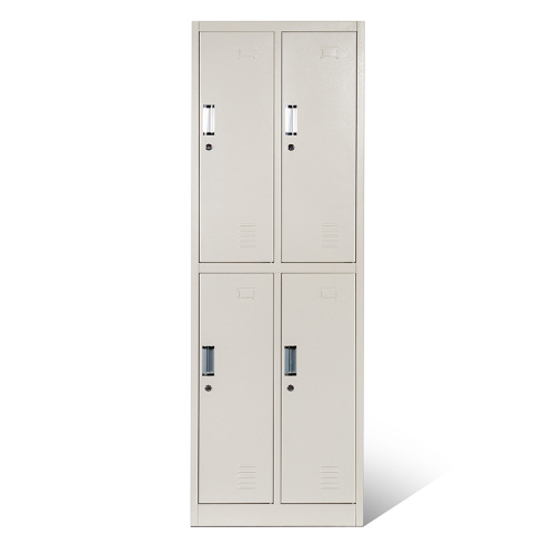 4 armários de metal cinza de porta para a escola