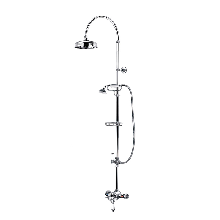 WRAS TMV2 Brass Hpb59-1SL0007(05) Thermostatic traditional shower with rain shower stylish bend pipe shower