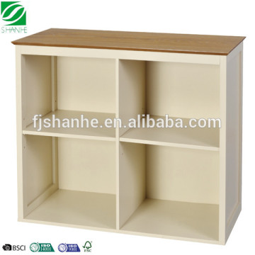 SH wooden 4 cube low bookcase