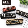 Popular simple color embroidery partysu pu pencil case