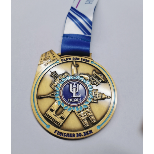 Medalla de finalizador de deportes de carrera personalizada en la escuela