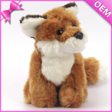 15cm Sitting Lifelike Plastic Eyes and Nose Brown Color Cute Plush Stuffed Fox Toy Animals